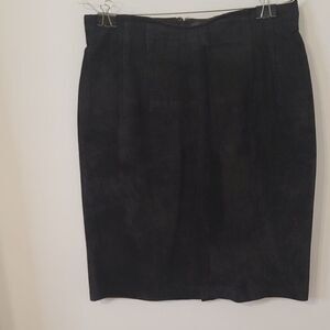 Vintage Black Leather Evan Davies Skirt